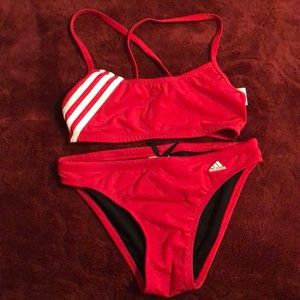 Red adidas bathing suit